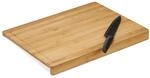 Relaxdays Tranchierbrett Bambus Natur Mit Anschlagkante 45 cm x 35 cm x 3,5 cm 1,4 kg
