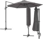 Tectake Sonnenschirm Daria &Oslash; 300 cm Leichtg&auml;ngiger Mechanismus Mit Fu&szlig;pedal 372 x
