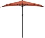 vidaXL Balkon-Sonnenschirm Alu-Mast Terrakotta 270x144x222cm Halbrund 312499