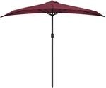 vidaXL Balkon-Sonnenschirm Alu-Mast Bordeauxrot 270x144x222cm Halbrund 312498