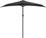 vidaXL Balkon-Sonnenschirm mit Alu-Mast Anthrazit 270x144 cm Halbrund 44589