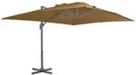 vidaXL Ampelschirm mit Aluminiummast 400 x 300 cm Taupe 44639