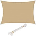 WOLTU Sonnensegel Sonnenschutz Atmungsaktiv HDPE Sand 3x4 m