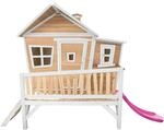 Axi Emma Spielhaus Braun - Wei&szlig; mit Lila Rutsche 193 x 349 x 227 cm