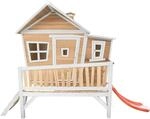 Axi Emma Spielhaus Braun - Wei&szlig; mit Roter Rutsche 193 x 349 x 227 cm