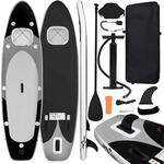 vidaXL SUP-Board-Set Aufblasbar Schwarz 360x81x10 cm 93392