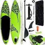 vidaXL Aufblasbares Stand Up Paddle Board Set 305x76x15 cm Gr&uuml;n 92740