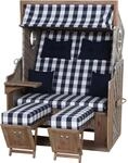 Trendy by Devries Strandkorb Greenline 135+ Dessin 743 AnthrazitWhiteAkazie FSC&reg;