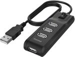 Hama USB-Hub 4 Ports USB 2.0 max. 480 Mbit/s Ein-/Ausschalter