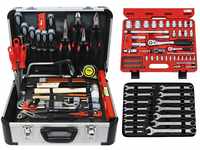 Famex Alu-Werkzeugkoffer 720-18 mit Werkzeug und Steckschlüsselsatz 164-teilig