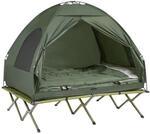 SoBuy Feldbett 4in1-Zelt mit Campingliege 2 Persone Gr&uuml;n OGS32-L-GR