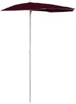 vidaXL Halb-Sonnenschirm mit Mast 180x90 cm Bordeauxrot 315563