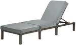 Svita Peach Gartenliege mit Polster Klappbar Polyrattan Grau