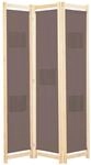 vidaXL 3-teiliger Raumteiler Braun 120 x 170 x 4 cm Stoff