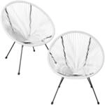 Tectake 2Er Set Gartenstuhl Santana Retro Design Im Acapulco Stil Mit