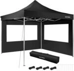 Tectake Aluminium Pavillon Olivia 3 x 3 M Wasserdicht 300 x 300 x 280 cm Schwarz