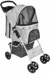vidaXL Haustier-Buggy Hund/Katze Klappbarer Reisewagen Grau 170910