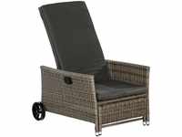 Merxx Gartenstuhl Komfort Deckchair inkl. Auflage 175 cm x 68 cm x 105 cm