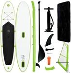 vidaXL Aufblasbares SUP-Board mit Segel Set Gr&uuml;n und Wei&szlig; 92735