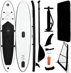 vidaXL Aufblasbares SUP-Board mit Segel Set Schwarz und Wei&szlig; 92736
