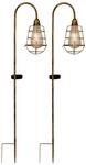N&auml;ve LED-Deko-Solar-Erdspie&szlig; Gitti Alt-Messing 76,5 cm x 16 cm x 10,5 cm 2er-Set