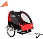 vidaXL 2-In-1 Fahrradanh&auml;nger und Kinderwagen Schwarz und Rot 91375