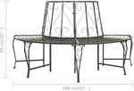 vidaXL Garten-Baumbank Halbrund 160 cm Stahl