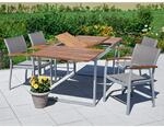 Gartenm&ouml;bel-Set Naxos 5-tlg. Grau inkl. Tisch 150/200 cm x 90 cm