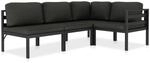 vidaXL 4-tlg Garten-Lounge-Set mit Kissen Aluminium Anthrazit Modell 1