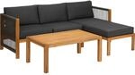 Acamp Loungegruppe Malaga Teak-Schwarz FSC&reg;