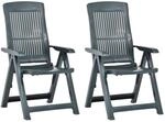 vidaXL Verstellbare Gartenst&uuml;hle 2 Stk Kunststoff Gr&uuml;n 48767