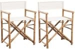 vidaXL Klappbarer Regiestuhl 2 Stk. Bambus und Canvas