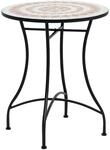 Outsunny Gartentisch Stahl Keramik 60 x H71 cm Orange Wei&szlig;