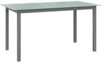 vidaXL Gartentisch Hellgrau 150x90x74 cm Aluminium und Glas 312204
