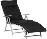Outsunny Sonnenliege Gartenliege Verstellbar Schwarz