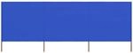 vidaXL 3 Teiliges Windschutzgewebe 400 x 80 cm Azurblau 47145