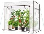 Sekey Schr&auml;gdach Foliengew&auml;chshaus Tomatenhaus Begehbar 200x77x146-169cm PE-Plane