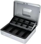 HMF 15130-09 Geldkassette Scheinf&auml;cher M&uuml;nzf&auml;cher 30 x 24 x 9 cm Silber
