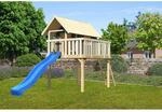 Karibu Stelzenhaus Fidel Set Terragrau Wellenrutsche 3 m Blau