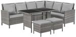 Svita Madison Rattan-Lounge Ecksofa Rattan-Lounge Gartenm&ouml;bel-Set Grau