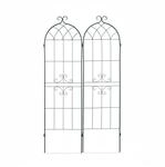 Relaxdays Rankgitter 2er Set Eisen Dunkelgr&uuml;n Wetterfest 180 cm x 50 cm x 1,5 cm