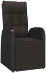 vidaXL Garten-Liegestuhl mit Auflage Poly Rattan Schwarz
