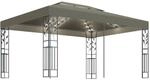 vidaXL Pavillon mit Doppeldach & LED-Lichterkette 3x4 m Taupe
