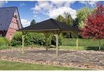 Karibu Pavillon Hedemark 1 Set kdi mit Schindeln Schwarz 359 cm x 359 cm x315 cm