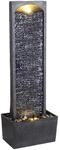 Teamson Home 98 cm Zeitgen&ouml;ssischer Led Wasserfall Brunnen Pebble Basis Grau
