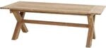 Siena Garden Gartentisch Quadratisch Teakholz Natur 100 cm x 180 cm