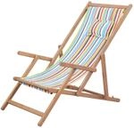 vidaXL Strandstuhl Klappbar Stoff und Massivholz Mehrfarbig 43998