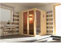 Weka Design-Sauna Kemi Panorama 1 inkl. Saunaofen 75 kW OS und Farbvisionen