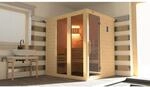 Weka Massivholzelementsauna Kemi Panorama 1 Sparset 7,5 kW OS Glast&uuml;r/Fenster
