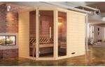 Weka Massivholzelementsauna Kemi Eck 2 Glast&uuml;r/Fenster